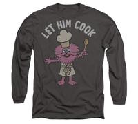 popfunk Sesame Street Let Him Cook Long Sleeve T Shirt, Charcoal, Carbone, XXL Unisex-Adulto