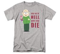 popfunk South Park Mr. Garrison Hell T Shirt, Grigio (Athletic Heather), 3XL Unisex-Adulto