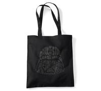 Popfunk Star Wars Vader Text Borsa Tote Riutilizzabile per Spesa e Viaggi, Nero, 38X42Cm
