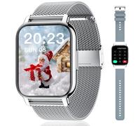 Popglory Smartwatch Uomo Donna, 2 cinturini Orologio Chiamate e Whatsapp, Contap