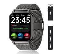 Popglory Smartwatch Uomo Donna Chiamate e Whatsapp, AI Orologio Contapassi 100+ Sports, Assistente, Salute 24/7, Pressione Sanguigna, Cardiofrequenzimetro, SpO2 Sonno, 2 Cinturini per Android iOS