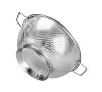 POPGRADE Scolapasta in acciaio inox da 3 qt con manico, colino con base solida, colino da cucina in acciaio inox per lavare riso, pasta e piccoli cereali