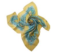 Popinjay Donna Giallo Seta Fatto a Mano Sciarpa #BX1 44'X41'Taglia Unica Nwt