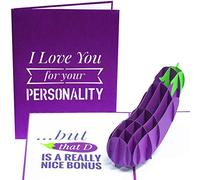 PopLife Biglietto pop-up 3D con melanzane cattive - I Love You for Your Personality, But…" Biglietto di compleanno inappropriato, sexy San Valentino, biglietto divertente per marito, fidanzato