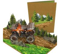 PopLife® Biglietto pop-up 3D per quad, per festa del papà, compleanno, laurea, congratulazioni, pensionamento, anniversario, per marito, figlio, padre, fratello, amico, sorella