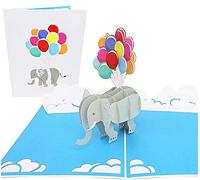 PopLife Cards elefante & palloncini pop-up carta - tutte le occasioni