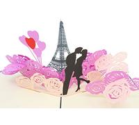 PopLife Cards Romantico Torre Eiffel, Parigi pop-up carta di San Valentino - tutte le occasioni