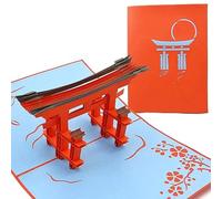 PopLife Cards Torii japan gate 3d biglietto di auguri pop-up per tutte le occasioni viaggiatori asiatiche, architetto, amanti della storia giapponese pieghe per auguri di compleanno, laurea, pensione