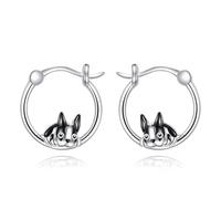 POPLYKE Boston Terrier - Orecchini da donna in argento Sterling 925, con animale