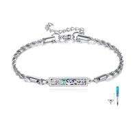 POPLYKE Bracciale con urna per ceneri da donna, in argento Sterling 925, gioiello commemorativo