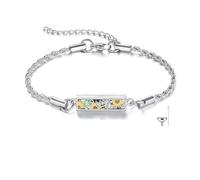 POPLYKE Bracciale con urna per ceneri da donna, in argento Sterling 925, gioiello commemorativo