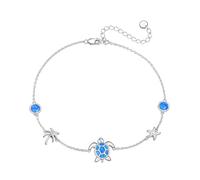 POPLYKE Cavigliera con simbolo dell'infinito/farfalla/tartaruga per donne, in argento Sterling 925, simbolo dell'infinità Chakra, gioiello regalo per ragazze, 16.5+5cm, Argento Argento sterling, Senza