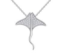 POPLYKE Collana da donna in argento Sterling Manta Ray con ciondolo a forma di animale