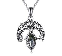 POPLYKE Collana da donna in argento Sterling per madre e figlia, per festa della mamma, Natale, compleanno, regalo per mamma, Agata