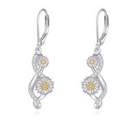 POPLYKE Daisy, orecchini da donna in argento sterling 925, con fiore e infinito, per amanti delle margherite