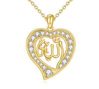 POPLYKE musulmano islamico religioso ciondolo collana per le donne in argento sterling religioso gioielli Allah regalo