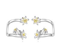 POPLYKE Orecchini a perno in argento Sterling con cardo scozzese, margherita, ape, giglio, ciliegio, idea regalo per ragazze, Argento sterling