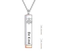 POPLYKE Sii tipo di collana A B per le donne in argento sterling 925 Sii amichevole Collane con messaggio nascosto per i regali delle donne