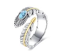 POPLYKE Sirenetta/farfalla/anelli di girasole/apie/gatto/piuma in argento sterling 925 dichiarazione anelli gioielli per le vostre signore, 7, Nessuna gemma, tu