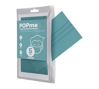 Popme Mascherine Colorate Monouso per Bambini, Mascherina Chirurgica Colorata CE, con Clip Nasale Adattabile, Bustina con Chiusura Ermetica, Modello Oceano, 5 Pezzi,