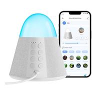 PopoIron - Macchina del suono migliorata con 54 suoni calmanti, macchina del suono del rumore bianco con controllo dell'app, timer, luce notturna, altoparlante Bluetooth, funzione di memoria per