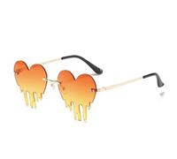 Popolare cuore fusione occhiali da sole occhiali da sole protettivi e confortevoli senza montatura occhiali per attività all'aperto e abbigliamento casual gocciolante amore occhiali, F