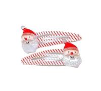 Popolare fermaglio per capelli natalizio, 1 paio, ornamento per capelli per tutti i giorni, antiscivolo, forte clip, disegni a tema natalizio per donne e bambini