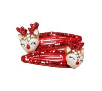 Popolare fermaglio per capelli natalizio, 1 paio, ornamento per capelli per tutti i giorni, antiscivolo, forte clip, disegni a tema natalizio per donne e bambini