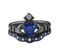 Popolare Lady Holds Sapphire Cuore A Forma di Corona Anelli Gioielli Accessori Regali Dimensioni 5-12 Piccoli Anelli, Blu, 12