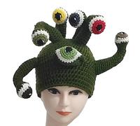 Popolare Occhi Cappello Maglia Per Il Partito Fatto A Mano Della Novità Y2K Donne Ragazza Foto Cosplay Costume Cap Cappello A Maglia Copricapo