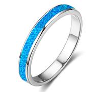 Popolare Ocean Blue Fire Opal Coppie Anelli Placcati Amanti Anello Minimalista Semplice Moda Gioielli s Donne Uomini