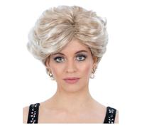 Popoli Principessa Parrucca Donna Diana Corto Biondo per Costume Adulti