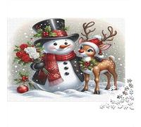 Popolo di neve di Natale Puzzle 1000 Pezzi In Resistente E Durevole, Un Busta Di Puzzle A Rompicapo Per Enigma Per Il Relax Mentale, Ideale Per Vacanza Relax, Puzzle 70x50cm/1000pcs