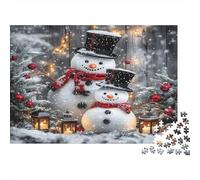 Popolo di neve di Natale Puzzles 1000 Pezzi In Colori Brillanti, Un Gioco Di Puzzle Per Pace Interiore, Ideale Per Attività in Famiglia, Regalo Di Compleanno Originale 70x50cm/1000pcs