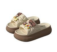 POPOTI Sandali Flipper,Sandali Estive Donna Sandali Zeppa Mare Spiaggia e Piscina Estate Scarpe Infradito da Flip Flop Shoes (Beige, Adulto, Donna, 38, Numero, Sistema Taglie Calzature EU, Stretta)