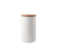 Popowbe ceramica caffè contenitore ermetico con coperchio sigillato Bamboo Kitchen food contenitore barattolo per caffè tè Caddy, White, L:1000ml