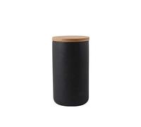 Popowbe ceramica caffè contenitore ermetico con coperchio sigillato Bamboo Kitchen food contenitore barattolo per caffè tè Caddy, Nero , L:1000ml