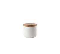 Popowbe - Contenitore ermetico in ceramica con coperchio in bambù sigillato, contenitore per alimenti da cucina, contenitore per caffè, tè, caddy, bianco/260 ml