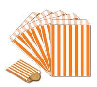 POPOYU 100 Pezzi Sacchetti Carta Arancione Piccoli,13x18cm Buste Regalo Natale Sacchetti,Simpatico Babbo Natale Sacchetti Natalizi per Caramelle Cioccolatini Biscotti Regalini