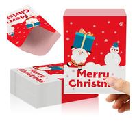 POPOYU 100 Pezzi Sacchetti Carta Natale Piccoli, 13x18cm Buste Regalo, Simpatico Babbo Natale Sacchetti per Caramelle Cioccolatini Biscotti Regalini