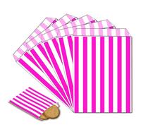 POPOYU 100 Pezzi Sacchetti Carta Rosa Piccoli,13x18cm Buste Regalo Natale Sacchetti,Simpatico Babbo Natale Sacchetti Natalizi per Caramelle Cioccolatini Biscotti Regalini