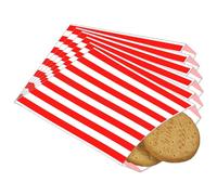 POPOYU 100 Pezzi Sacchetti Carta Rosso Piccoli,13x18cm Buste Regalo Natale Sacchetti,Simpatico Babbo Natale Sacchetti Natalizi per Caramelle Cioccolatini Biscotti Regalini