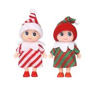 POPOYU 2 Pezzi Elfo di Natale Piccolo,Mini Elfo Natale Pupazzo,Piccoli Elfi Elfi di Babbo Natale Baby Bambola Natale,Elfo di Natale Piccolo Bambola Mini Elfi Bebè per Ragazze Ragazzi Compleanno Natale