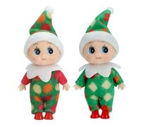POPOYU 2 Pezzi Elfo di Natale Piccolo,Mini Elfo Natale Pupazzo,Piccoli Elfi Elfi di Babbo Natale Baby Bambola Natale,Elfo di Natale Piccolo Bambola Mini Elfi Bebè per Ragazze Ragazzi Compleanno Natale