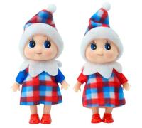 POPOYU 2 Pezzi Elfo di Natale Piccolo,Mini Elfo Natale Pupazzo,Piccoli Elfi Elfi di Babbo Natale Baby Bambola Natale,Elfo di Natale Piccolo Bambola Mini Elfi Bebè per Ragazze Ragazzi Compleanno Natale