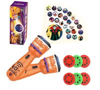 POPOYU 2 Pezzi Proiettore Halloween Storie Torcia Proiettore Bambini,Proiettore Diapositiva per Bambini con 24 Immagini Diverse,Torcia Proiettore per Compleanni Halloween Regalo di Educazione Precoce