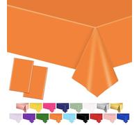 POPOYU 2 Pezzi Tovaglia Arancione Decorazioni per Feste di Compleanno,137x274cm Tovaglia per Feste,Tovaglia da Colorare Decorazioni,Gigante Carta Tovaglia per Autunno,Halloween,Ringraziamento