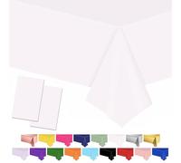 POPOYU 2 Pezzi Tovaglia Bianca Decorazioni per Feste di Compleanno,137x274cm Tovaglia per Feste,Tovaglia da Colorare Decorazioni,Gigante Carta Tovaglia per Bambini Baby Shower,Matrimonio,Natale