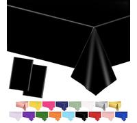 POPOYU 2 Pezzi Tovaglia Carta Decorazioni per Feste di Compleanno,137x274cm Tovaglia per Feste,Tovaglia nera in plastica,Gigante Carta Tovaglia per Halloween,Matrimonio,Pensione