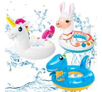 POPOYU 3 giocattoli gonfiabili da piscina per bambini, con unicorno, alpaca, dinosauro, galleggianti, galleggianti per piscina, giocattoli in gomma per piscina, regali estivi, giocattoli da spiaggia,